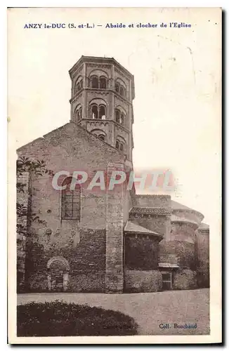 Cartes postales Anzy le Duc S et L Abside et clocher de l'Eglise