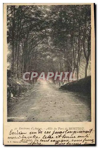 Cartes postales Environs d'Autun Allee du Parc de Montjeu