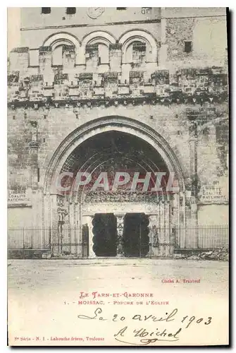 Cartes postales Le Tarn et Garonne Moissac porche de l'eglise