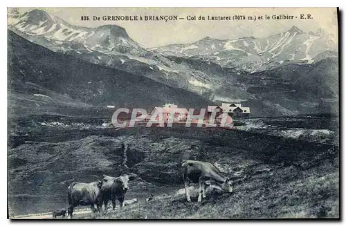 Cartes postales De Grenoble a Briancon Col du Lautaret (2075 m) et le Galibier Vaches