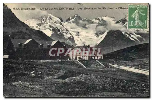 Cartes postales Dauphine Le Lautaret (2075 m) les Hotels et le Glacier de l'Homme