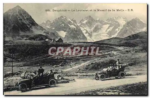 Cartes postales Dauphine le Lautaret et le Massif de la Meije Automobiles