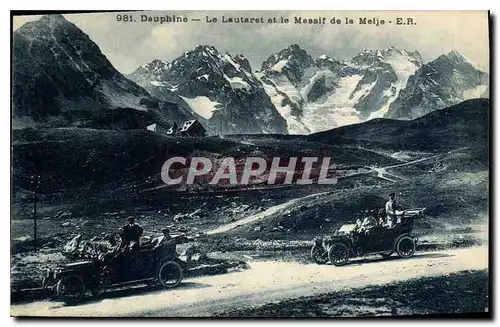 Cartes postales Dauphine le Lautaret et le Massif de la Meije Automobiles