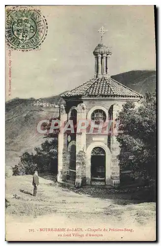 Cartes postales Notre Dame du Laus Chapelle du Precieux Sang au fond Village d'Avancon