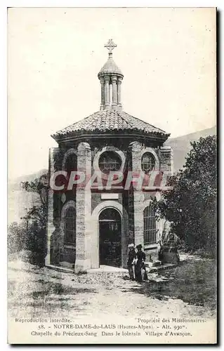 Cartes postales Notre Dame du Laus Hautes Alpes Chapelle du Precieux Sang Dans le lointain Village d'Avancon