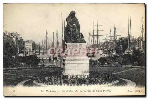 Cartes postales Le Havre La Statue de Bernardin de Saint Pierre Bateaux