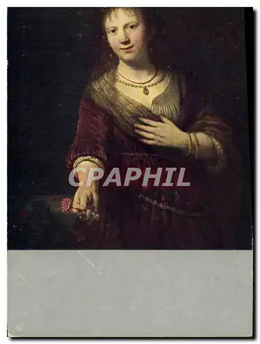 Cartes postales Dresden Rembrandt Saskia mit des rotch Blume