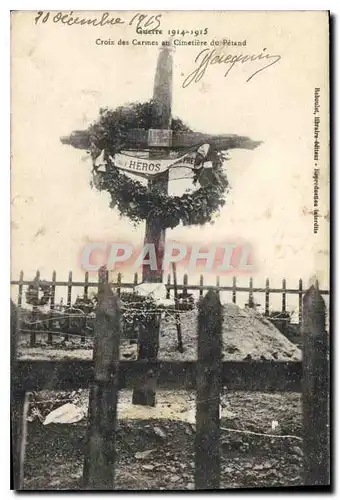 Cartes postales Guerre Croix des Carmen au Cimetiere du Petand