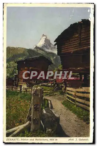 Cartes postales Zermatt Hutten und Matterhorn