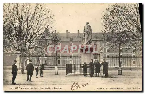 Cartes postales Gap Monument Baron Ladoucette et Caserne