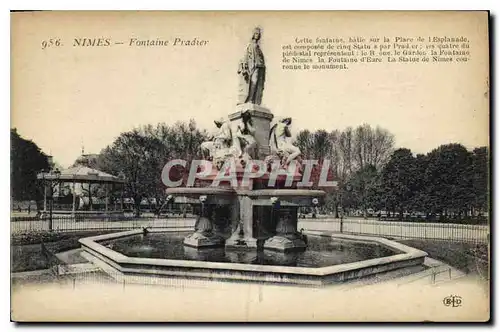Cartes postales Nimes Fontaine Pradier cette Fontaine Batie sur la Place de l'Esplanade est composee de cinq sta