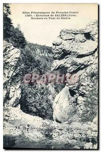 Cartes postales Sites Pittoresque de Franche Comte Environs de Salins Jura Rochers du Pont du Diable