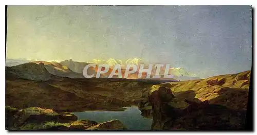 Cartes postales Museum der bildenden Kunste zu Leipzig A Calame Monte Rosa bei Sonnenaufgang