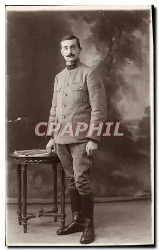 CARTE PHOTO soldat Militaria (N�90 sur le col)