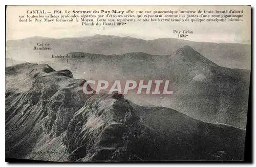 Cartes postales Cantal Le Sommet du Puy Mary