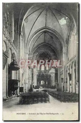 Cartes postales Poitiers Interieur de l'Eglise Ste Radegonde