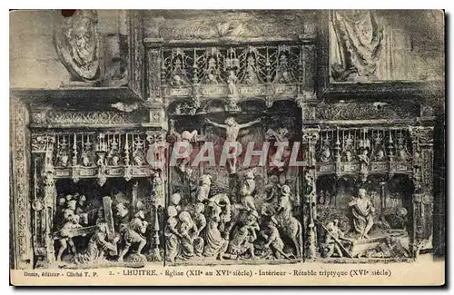 Cartes postales Lhuitre Eglise Interieur Retable Triptyque