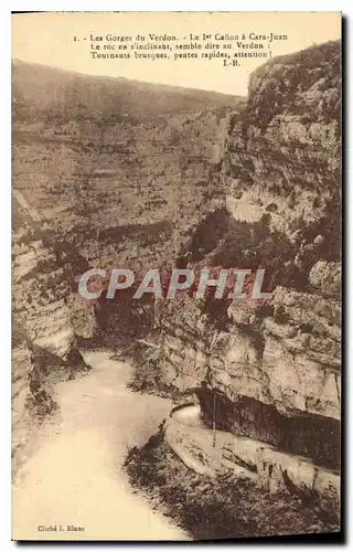 Cartes postales Les Gorges du Verdon Le Canon a Cara Juan