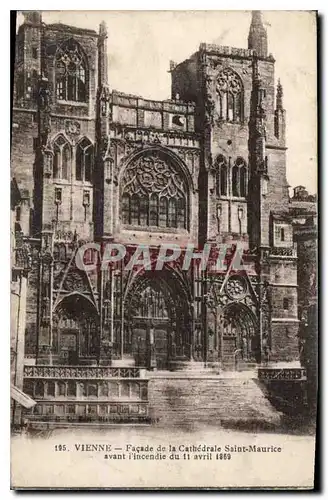 Cartes postales Vienne Facade de la Cathedrale Saint maurice avant l'Incendie du 11 avril 1859