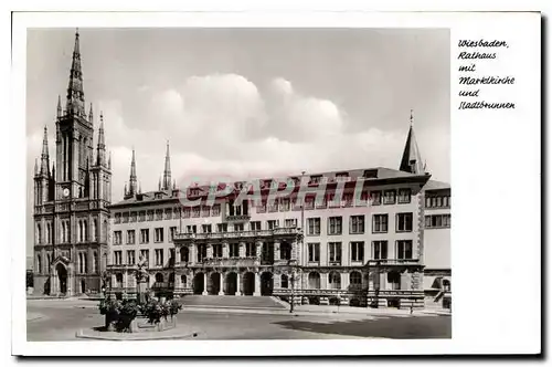 Cartes postales Wiesbaden Rathaus wit marktkirche und stadtsunner