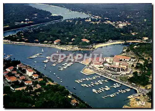 Cartes postales moderne Cote Aquitaine Capbreton Hossegor Landes Vue du port au fond Hossegor et le lac marin