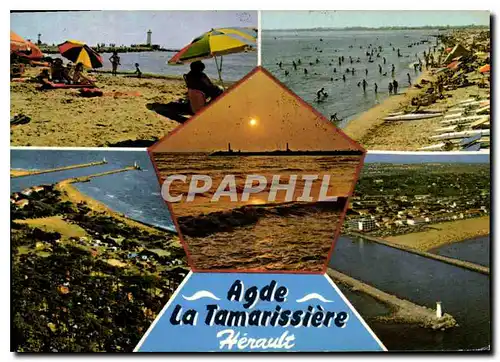 Cartes postales moderne Agde la Tamarissiere Herault les belles plages de la Mediterranee les deux phares sur l'Herault