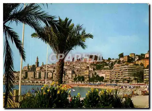 Cartes postales moderne Les Sites Merveilleux de la Cote d'Azur Menton Les plages et la Vieille Ville