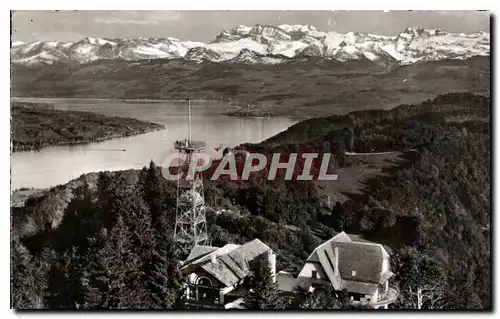 Cartes postales moderne Uetliberg Berghaus Uto Kulm Blick auf Zurichsee u. Glarreralpen