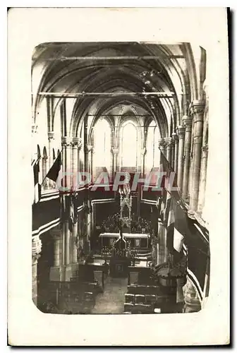 CARTE PHOTO Eglise Drapeaux