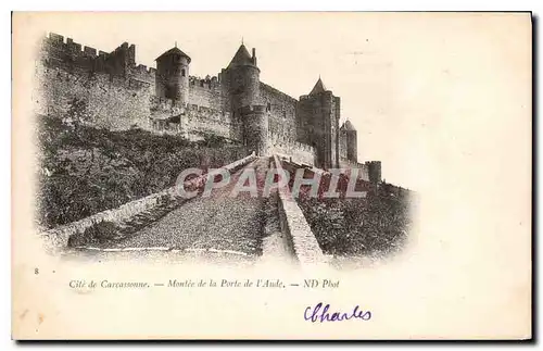 Cartes postales Cite de Carcassonne Montee de la Porte de l'Aude