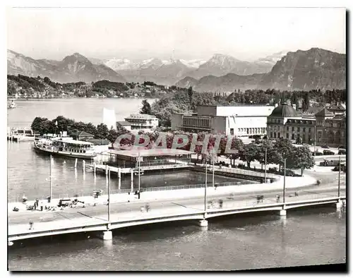 Cartes postales moderne Luzern mit Alpen