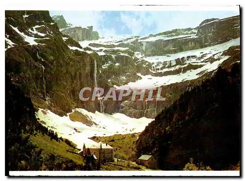 Cartes postales moderne Les Pyrenees gavarnie Hautes Pyrenees Le Cirque la Grande Cascade et l'Hotel du Cirque