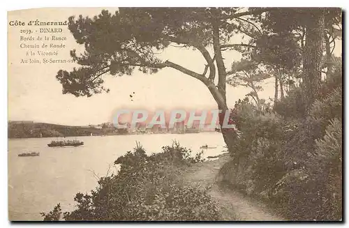 Cartes postales Cote d'Emeraude Dinard Bords de la Rance Chemin de Ronde a la Vicomte au loin St Servan sur