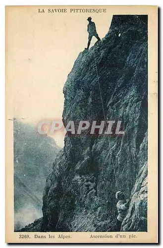 Cartes postales Dans les Alpes Ascension d'un pic