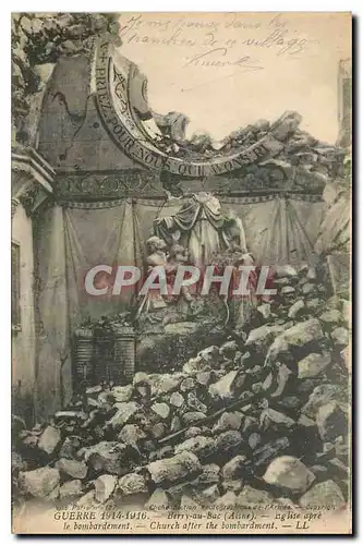 Cartes postales Guerre 1914 1915 Berry au Bac Aisne Eglise apres le bombardement