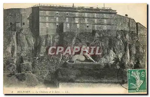 Cartes postales Belfort le Chateau et le Lion