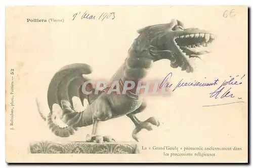 Cartes postales Poitiers Vienne La Grand Coule promnee anciennement dans les processions religieuses