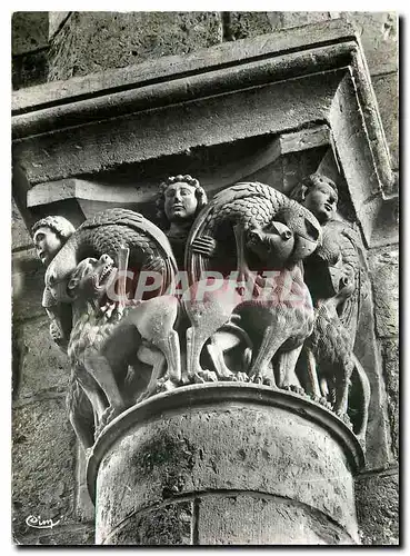 Cartes postales moderne Basilique de St Benoit sur Loire Loiret Chapiteau 5 Griffons et Perroquets