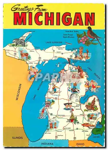 Cartes postales moderne Michigan Wolverine State