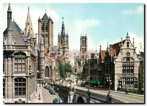 Cartes postales moderne Gand Eglise Saint Nicolas Belfroi et Eglise Saint Bavon