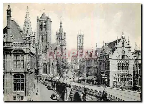 Cartes postales moderne Gand Eglise Saint Nicolas Beffroi et Eglise Saint Bavon