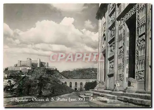 Cartes postales moderne Spoleto Chiesa di S Pietro Particolate