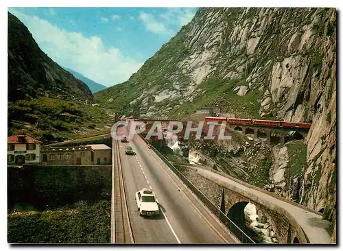 Cartes postales moderne Gotthardstrasse Neue und alte Teufelsbruecke