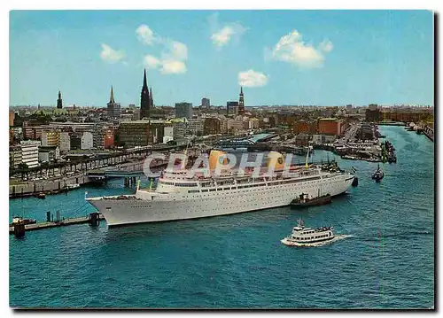 Cartes postales moderne Hamburg Passegierschiff an der Uberseebrucks