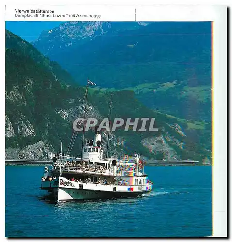 Cartes postales moderne Vierwaldstattersee Dampfschiff Stadt Luzern mit Axenstrasse