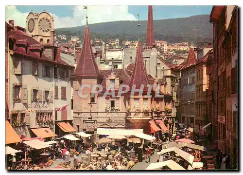 Cartes postales moderne Neuchatel La Place du Marche