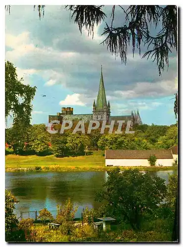 Cartes postales Trondheim Norway Nidelven med Domkirken