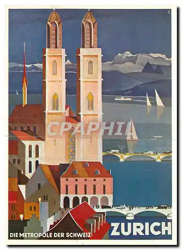 Cartes postales moderne Die Metropole der Schweiz Zurich Otto Baumberger