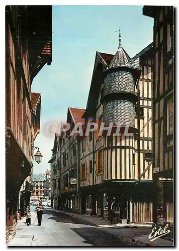 Cartes postales moderne Troyes Aube Capitale de la Champagne Rue Champeaux vieilles maisons Champenoises et la Tourelled