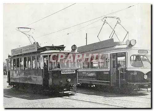 Cartes postales moderne Zwei StraBenbahnepochen nebeneinander